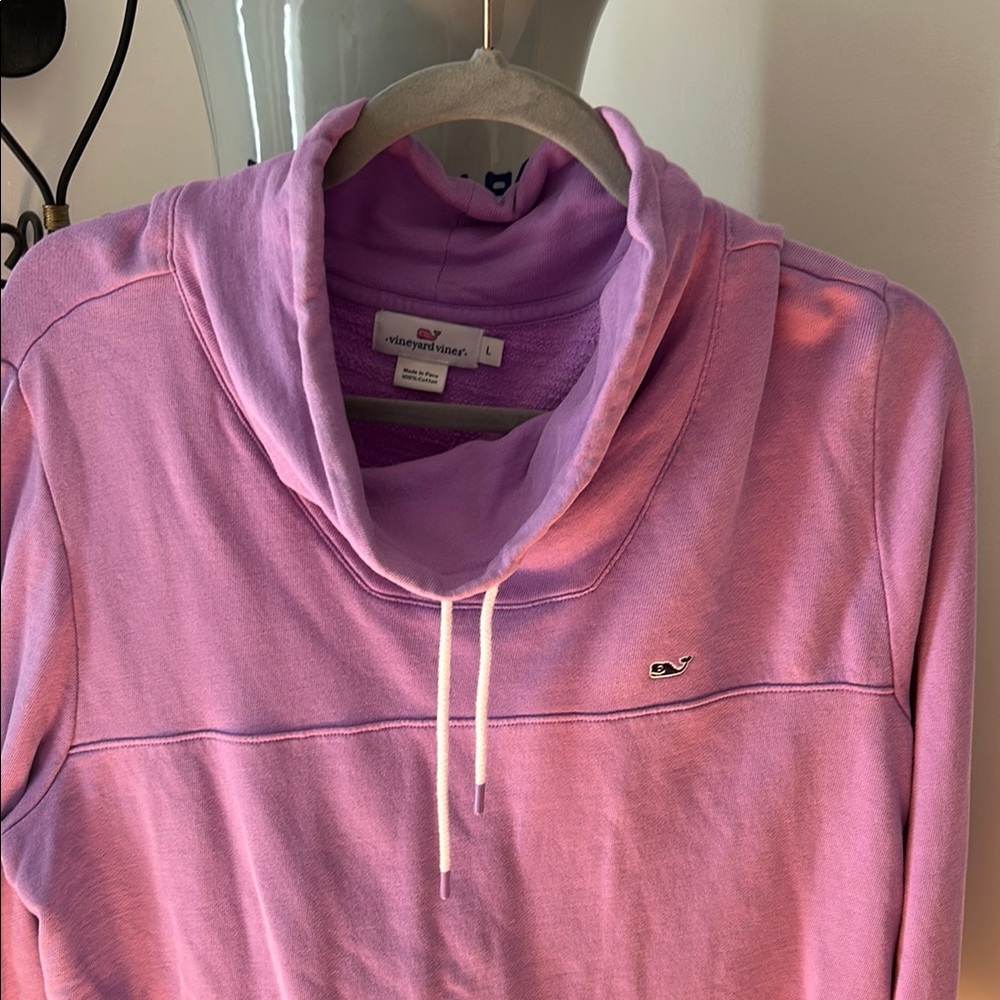 Vineyard Vines Cozy Purple Cowl Neck Sweater